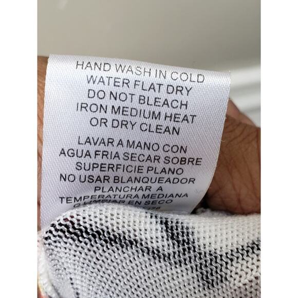 Joseph A. Sweater Womens 1X White Geo Print Rayon Cowl Neck Sleeveless Pullover - Picture 7 of 11